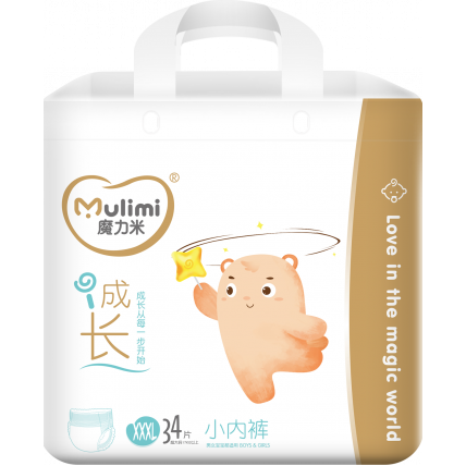 Pieluchomajtki (pull-up diapers) Mulimi PXXXL 17+kg 34szt